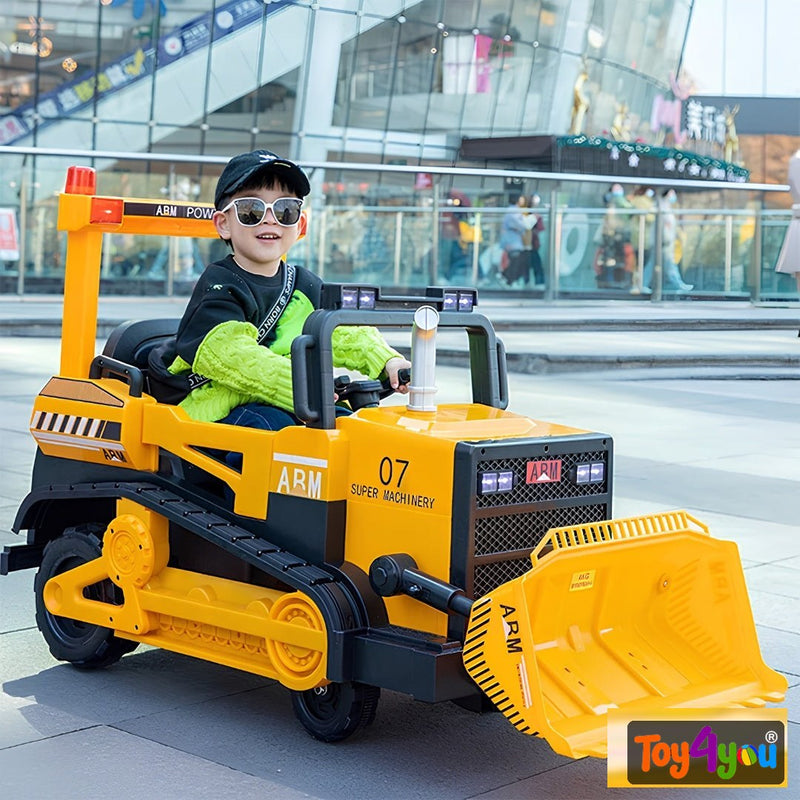 Toy4You Premium Kids Ride-On JCB Bulldozer – Electric Construction Vehicle