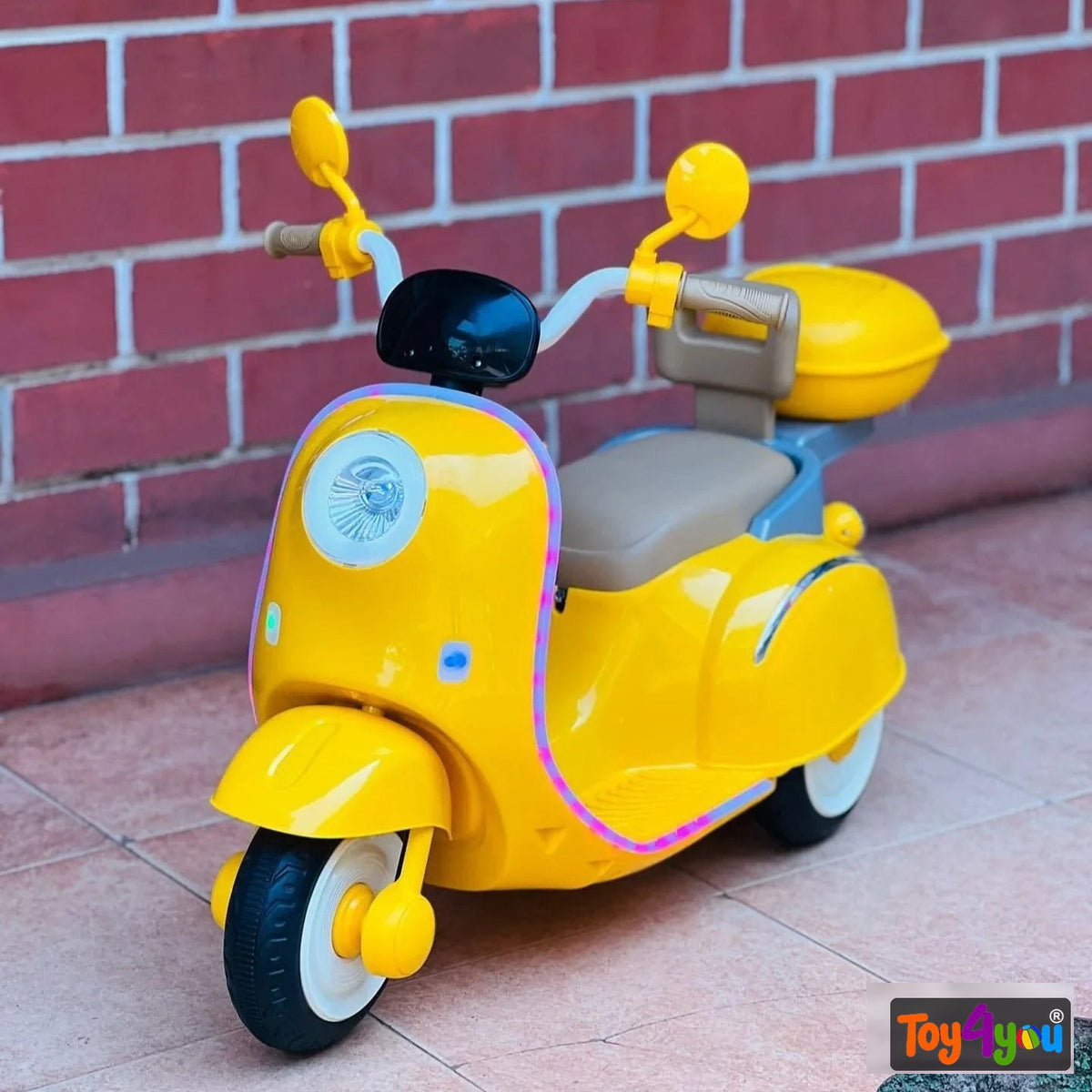 12V Electric Ride-On Vespa Mini for Kids – 3-Wheel Scooty | Toy4You