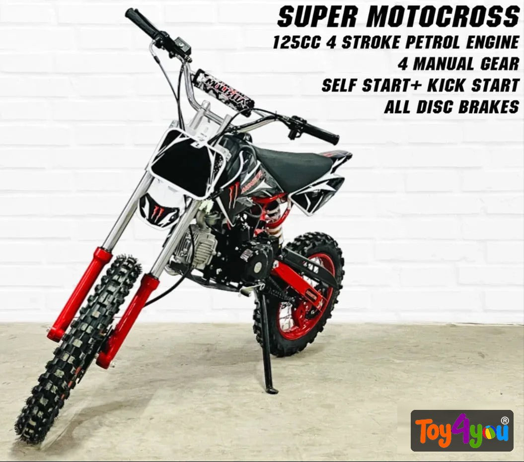 125cc Super Motocross Dirt Bike – 4-Stroke Petrol