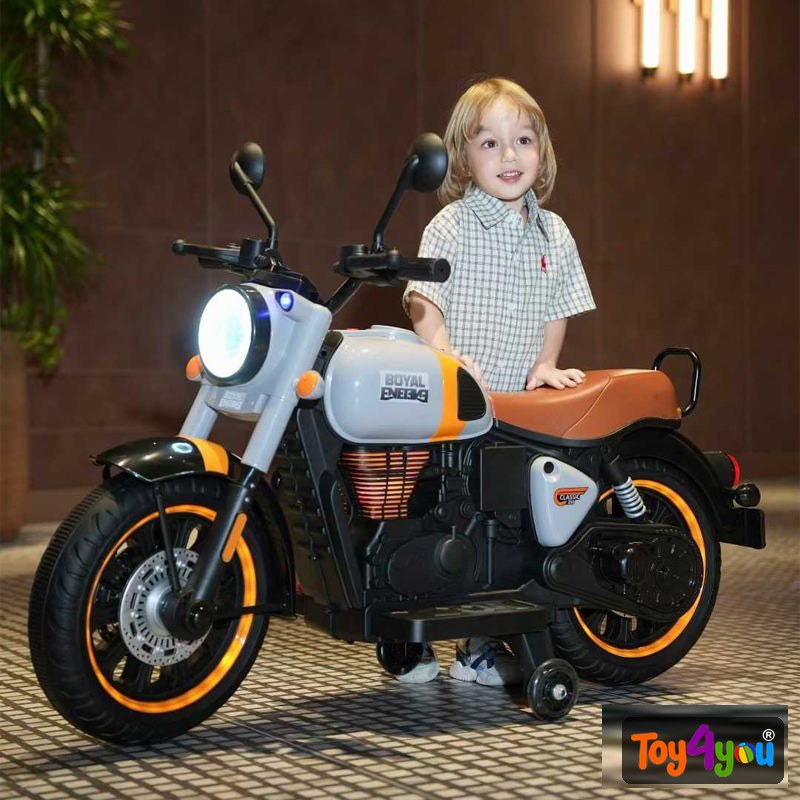 Toy4You Royal Enfield–Style Bullet Kids Electric Ride-On Bike