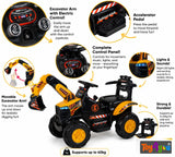 Toy4You Kids Ride-On JCB Excavator | 12V Battery-Powered Excavator Toy