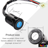 4-Pin Ignition Key Switch Set for Kids Battery Operated Car & Bike
