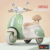 Toy4You Vintage Vespa Rechargeable Kids Scooty with Lights