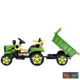 Toy4You Kids Ride-On Tractor 12V Battery Operated with Hydraulic Trolley