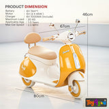 Toy4You Vintage Vespa Rechargeable Kids Scooty with Lights