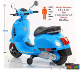 Vespa Rechargeable Battery Operated Scooter Blue
