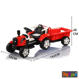 Toy4You Kids Ride-On Tractor 12V Battery Operated with Hydraulic Trolley