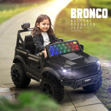Bronco Battery Operated Jeep for Kids RGB Windshield Light & Music